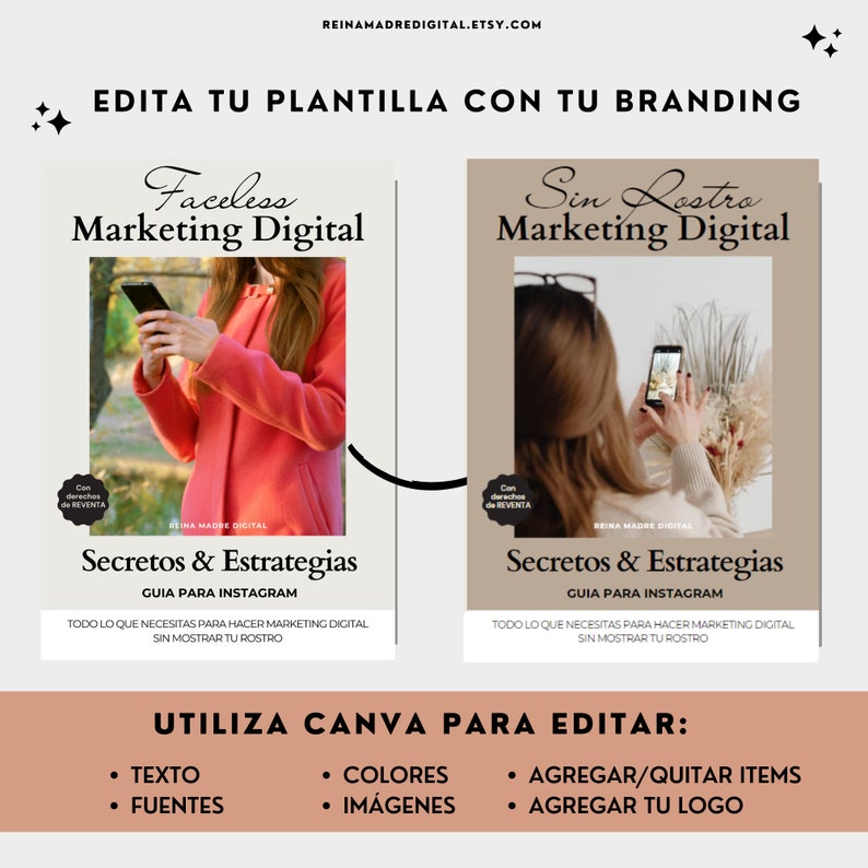 Faceless Digital Marketing, Sin Rostro, Sin Cara, Plantilla Lista, Canva, Ebook, Derecho de Reventa, Master Resell Rights, MRR, PLR, Español image 4