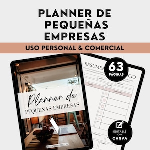 Planificador para Pequeñas Empresas Emprendimientos Emprender Agenda del Emprendedor Planificador Business en español
