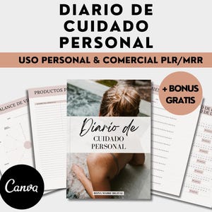 Diario de Cuidado Personal, en Español, Planificador, Rastreador, Autoestima, Límites saludables, Derechos de Reventa, Plantilla Editable