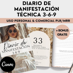 369 Manifestation Journal Law of Attraction Gratitude Planner Dream Board Affirmations Vision Board Money Manifestation 2025 in Spanish