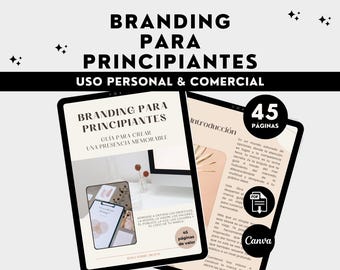 Branding for Beginners Workbook Planner Lead Magnet Marketing Diseño Marca Spanish