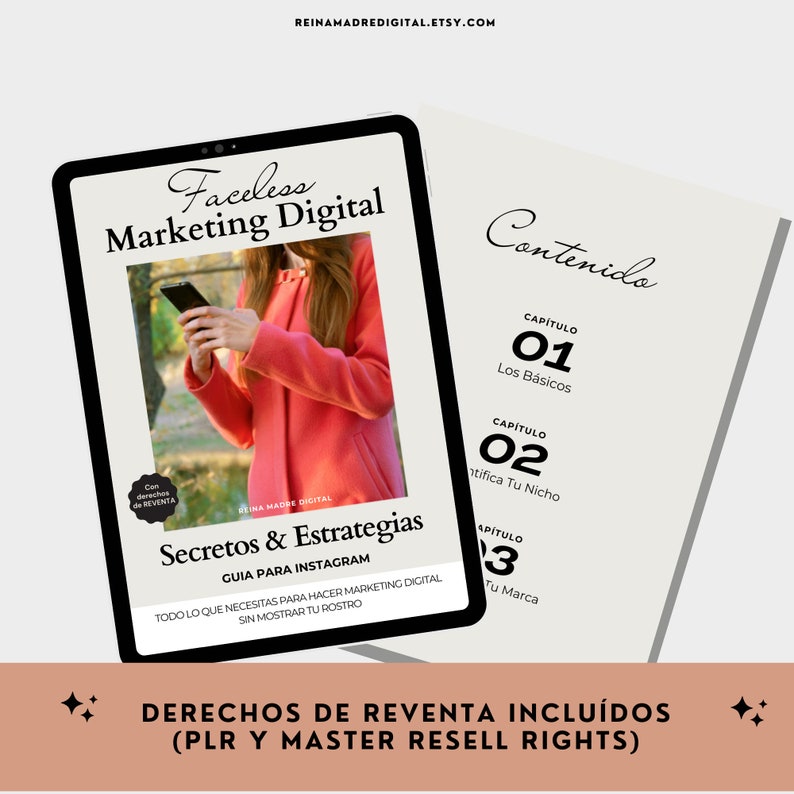 Faceless Digital Marketing, Sin Rostro, Sin Cara, Plantilla Lista, Canva, Ebook, Derecho de Reventa, Master Resell Rights, MRR, PLR, Español imagen 3