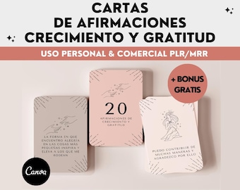 Gratitude Cards Positive Affirmation Cards Printable Manifestation Deck Affirmation Cards in Spanish Editable Instant Dowload