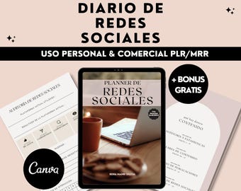 Planner de Redes Sociales con Derechos de Reventa, Guía de Contenido, Planificador, Organizador de Marketing, Programador Diario en Español