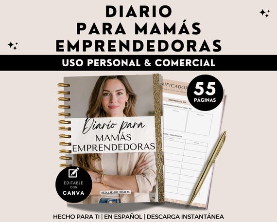 Diario para Mamás Emprendedoras Trabajadoras Planificador Regalo para Madres Agenda para Mamá Mompreneur Mom Planner Ama de Casa en Español