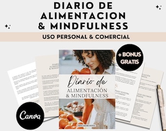 Mindful Eating Planner Diet Journal Lose Weight Nutritional Nutritionist Gifts Nutrition Planner in Spanish Español Commercial License