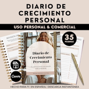 Diario de Crecimiento Personal Agenda Libro de Trabajo Guía de Desarrollo Personal Planificador Personal Growth Planner Coaching Journal