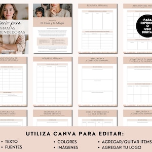Mompreneur Planner Working Mom Journal Canva Business Guide Busy Mum Digital Journal Goal Setting Printable Instant Download Work in Spanish image 3
