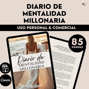 Diario Mentalidad Millonaria Emprendedora Finanzas Riqueza Dinero Ingresos Pasivos Digital PDF Licencia Comercial Million Mindset Spanish