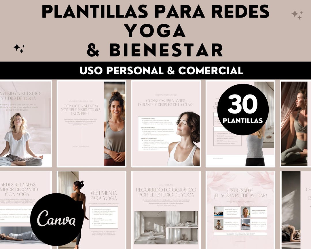 Yoga Instagram Post Templates Yoga Teacher Wellness Coach Fitness ...