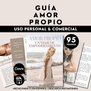 Amor Propio Guía en Español Canva Entrenamiento de Vida Wellness, Bienestar Coach Salud Mental Blogger