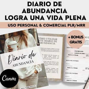 Abundance Journal Editable Digital Dlanner Money Mindset Journal Digital Products PLR Resell Rights Workbook Financial Freedom in Spanish