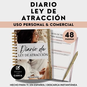 Law of Attraction Planner with Resell Rights, Manifestation, Gratitude, Manifestation Lead Magnet, Editable Canva Planner in Spanish