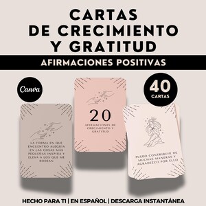 Tarjetas de Gratitud y Afirmaciones Positivas Imprimibles Baraja de Manifestacion Manifestation Affirmation Cards Gratitude Cards en Español