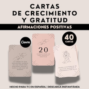 Tarjetas de Gratitud y Afirmaciones Positivas Imprimibles Baraja de Manifestacion Manifestation Affirmation Cards Gratitude Cards en Español
