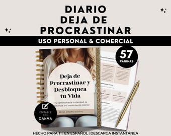 Stop Procrastination Journal Productivity Time Management Pomodoro Organization Focus Habit Tracker in Spanish Agenda Planificador Español
