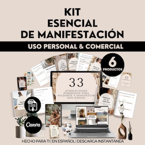Manifestation Initial Kit Manifest Money Ebook Atraccion Español Digital Products Guide Manifestacion Planner Gratitude Journal Spanish