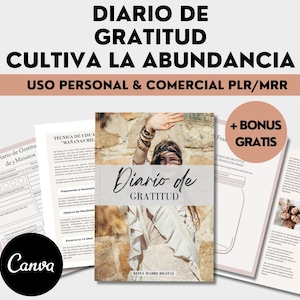 Diario de Gratitud en Español Planificador diario de agradecimiento Agenda Digital Manifestacion gratitude journal Descarga en Pdf