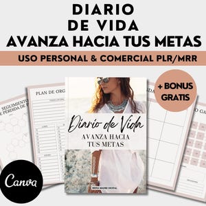 Diario de Vida Plantilla de Planificador de Vida PLR MRR Editable en Canva Producto Digital Coaching Guia para Vender en Español