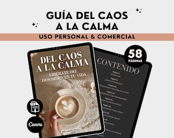 Del caos a la calma coaching coach de salud mindful bienestar terapia mindfulness salud mental stress  canva en español
