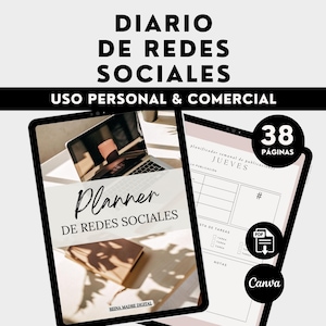 Planner de Redes Sociales Agenda Guía de Contenido Planificador Organizador de Marketing Programador Diario en Español