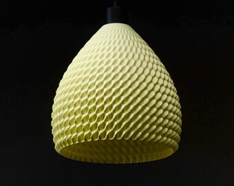 Kompoŝtebla Krono | Vanilla Yellow hanging pendant lamp | ECO Lampshade made of potato starch | fully compostable, truly ecological