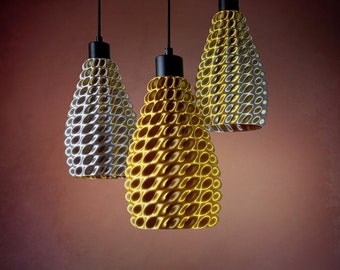 Ora Arĝento with gold-to-silver transition effect | ECO Lampshade made of corn starch | biodegradable | hanging pendant lamp