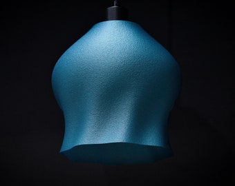 Kolora Fantomo – Sea Blue hanging pendant lamp | ECO Lampshade made of corn starch | biodegradable