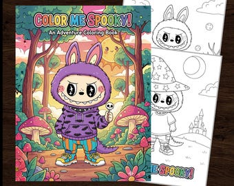 Kawaii Halloween Coloring Pages | 20 Spooky Monsters | Kids & Adults | Digital Download | Print at Home