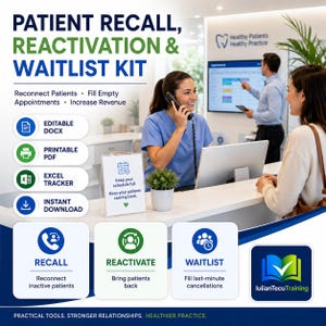 Patient Recall & Reactivation Kit – Clinic Scripts, Waitlist Templates and Excel Tracker