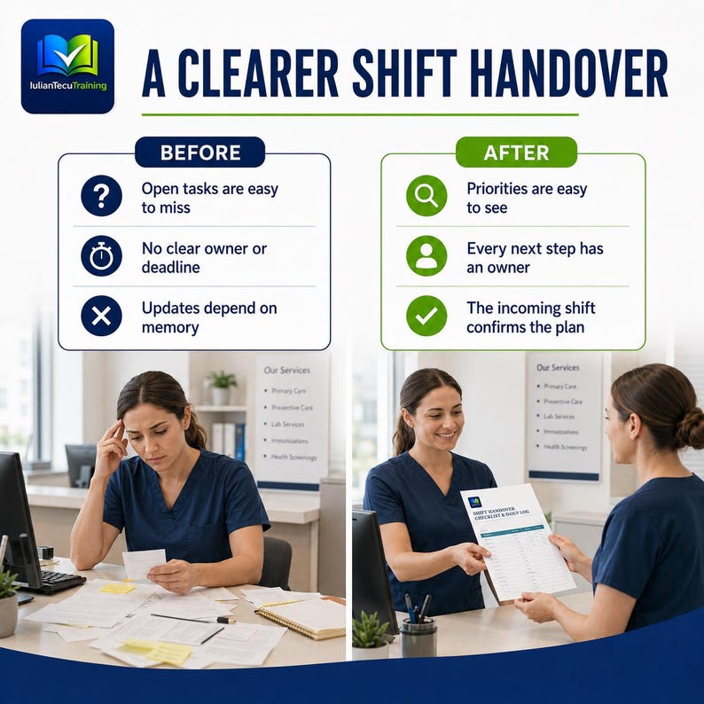 Medical Front Desk Handover Checklist and Daily Log | PDF, DOCX & Excel ...