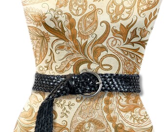 Dames 1,57'' handgemaakte brede leren riem, verfijnde Obi-stijl, perfect voor het verbeteren van elke jurk, uniek cadeau-idee