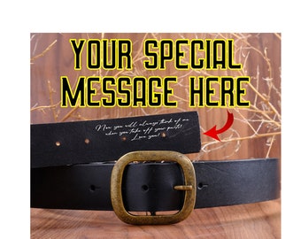 Personalized Men's Leather Belt, Personalized Men's Leather Belt, Ideal for Birthday, Christmas, Father's Day, and Graduation Gifts