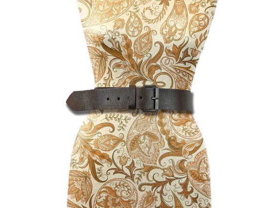 Ladies 1,45'' Wide Belt, Handcrafted Weave Leathe… - image 1