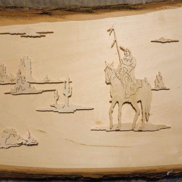 Rustic Western Themed Hand-Craft Scroll Saw Wooden Plaque