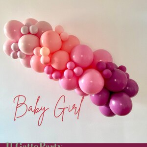 kit ghirlanda di palloncini fai da te/ lattice naturale/rosa fuxia/compleanno baby girl donna primo compleanno battesimo
