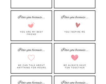 Reasons why I love you book - PRINTABLE DOWNLOAD ONLY