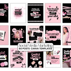 Social Media Marketing Canva Templates, 60 Posts für Engagement