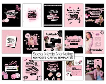 Modelos do Canva para marketing em mídias sociais: 60 posts para engajamento.