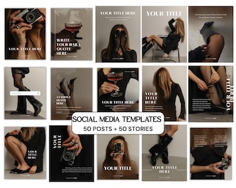 Modelos Preto e Marrom para Instagram | 50 Posts e Histórias Sem Rosto (Canva)