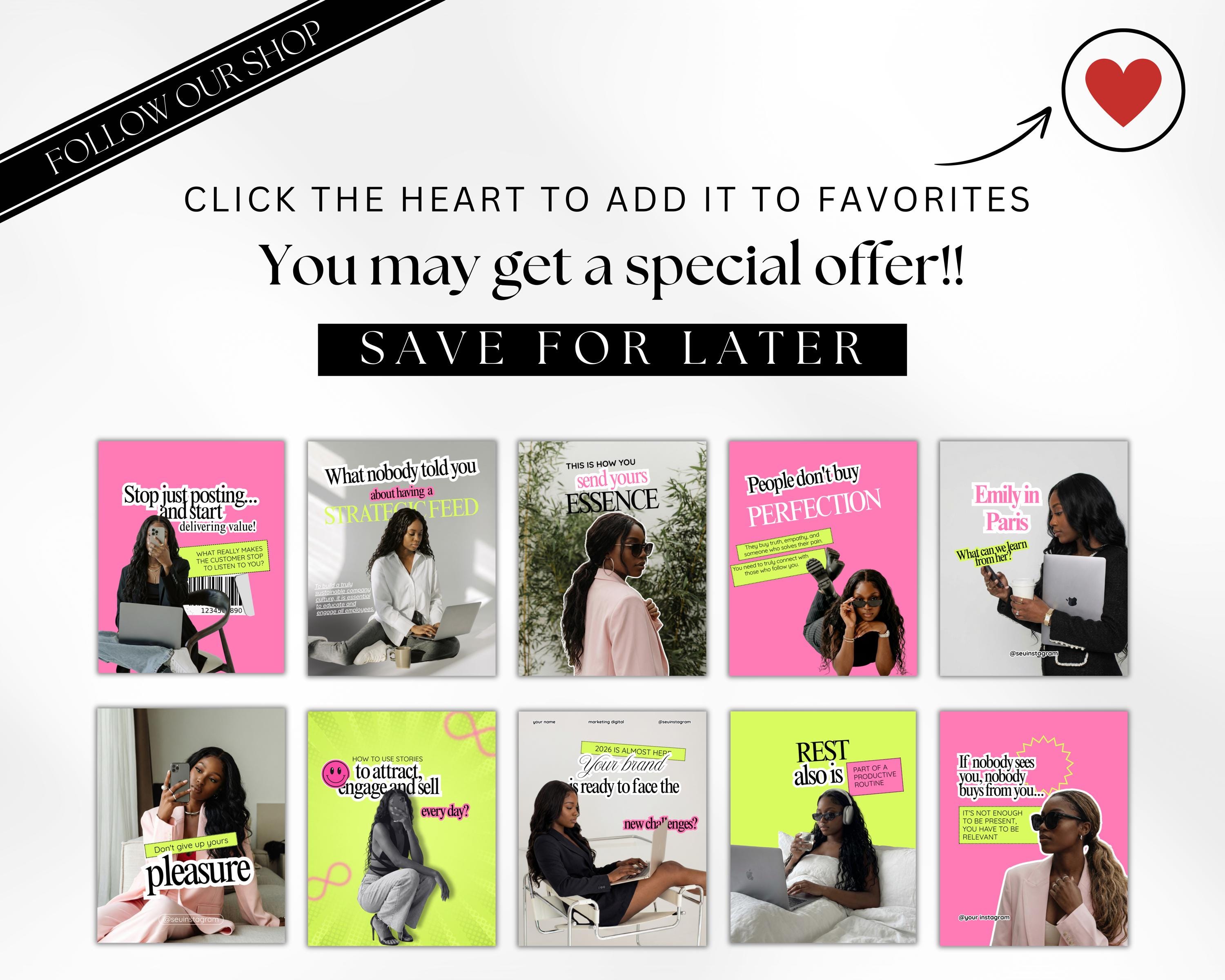 50 Melanin Bold Social Media Canva Templates, Bright Feminine Coaching ...