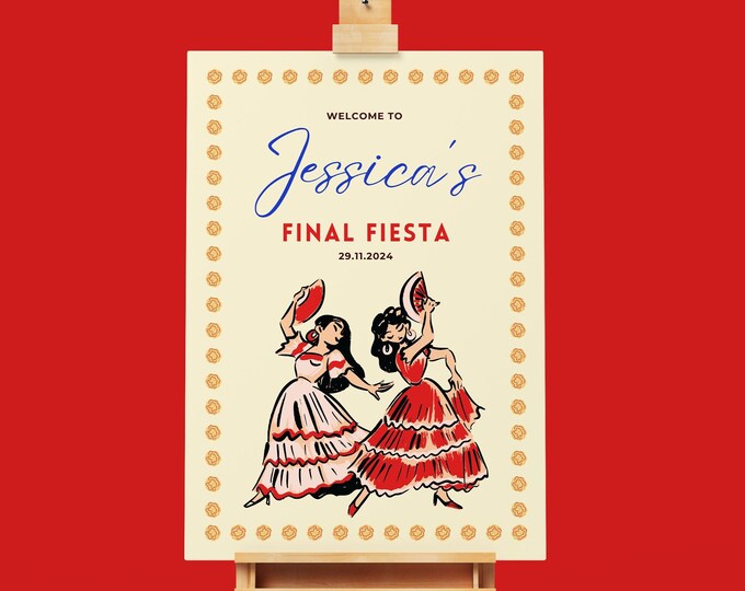 Final Fiesta Entrance Sign | Bridal Shower Poster | Hen's Party Signage ...