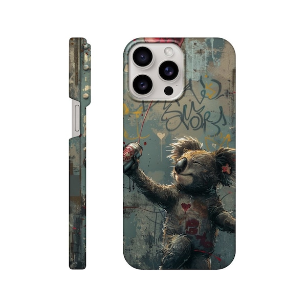 Graffiti Coala Phone Case Tough for iPhone 15 14 13 12 Mini Plus Pro Max and diverse Samsung mod Urban Art Style Durable Protection