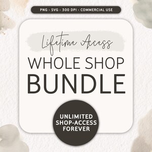 Whole Shop Clipart Bundle, unbegrenzter lebenslanger Shop-Zugriff, gesamtes Store Bundle, Sammlung von hochwertigen Aquarell Clipart PNG und SVG
