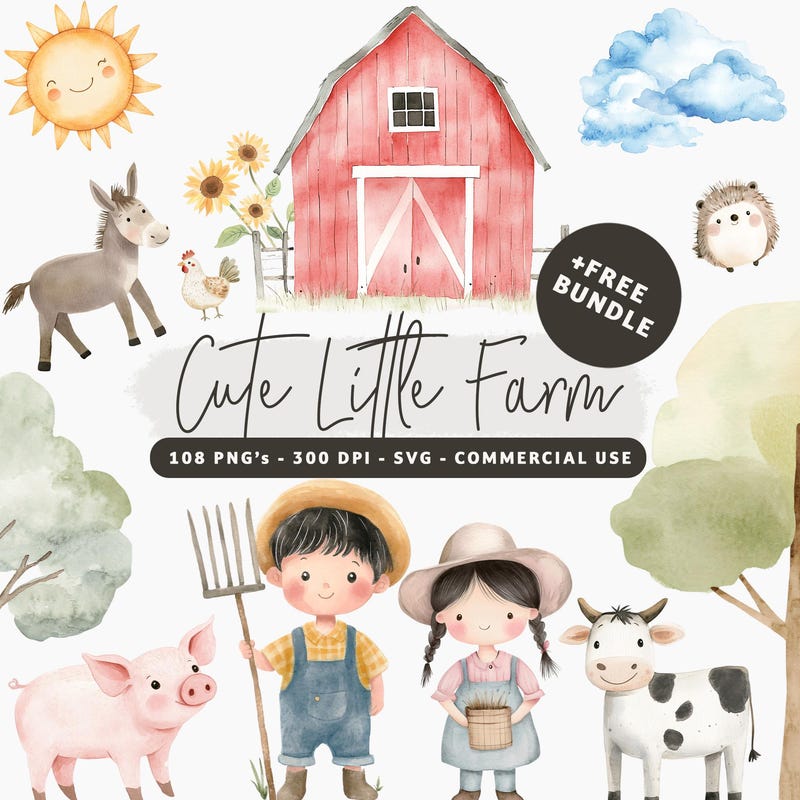 Cute Farm Animals Svg - Etsy