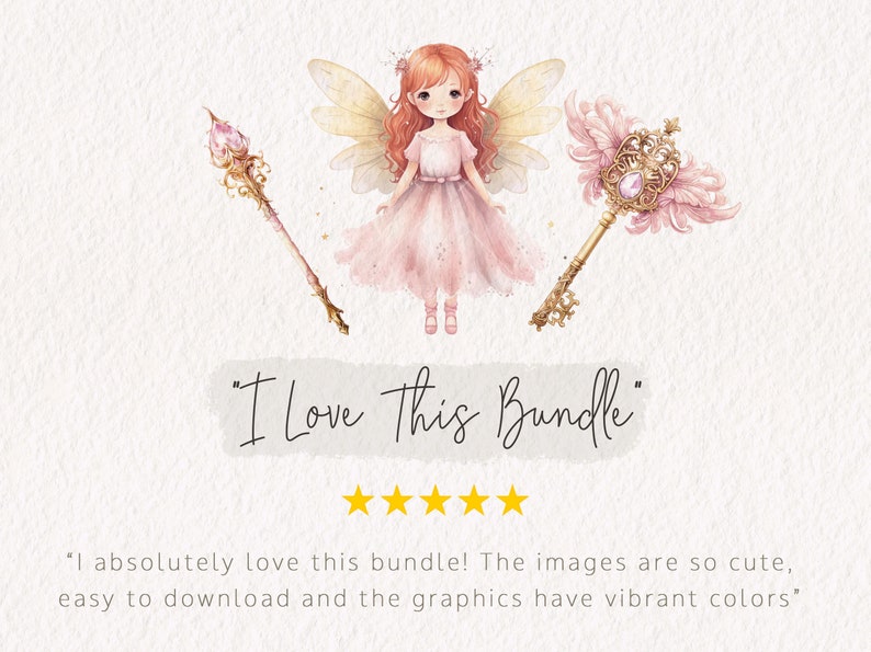 Pink Fairy Clipart Bundle, Watercolor Fairy Garden Clip Art, Cute ...