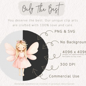 K&ouml;nnte beinhalten: Eine digitale Illustration einer rosa Fee mit blonden Haaren und einer Blumenkrone. Die Fee tr&auml;gt ein rosa Kleid und hat gro&szlig;e rosa Fl&uuml;gel. Das Bild ist auf einem transparenten Hintergrund und ist in den Formaten PNG und SVG verf&uuml;gbar. Das Bild ist 4096 x 4096 Pixel gro&szlig; und hat 300 DPI.