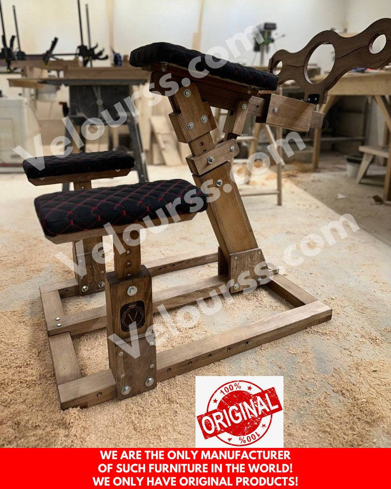 Unique BDSM Sex Furniture. Black Bench for Whipping and Pleasure