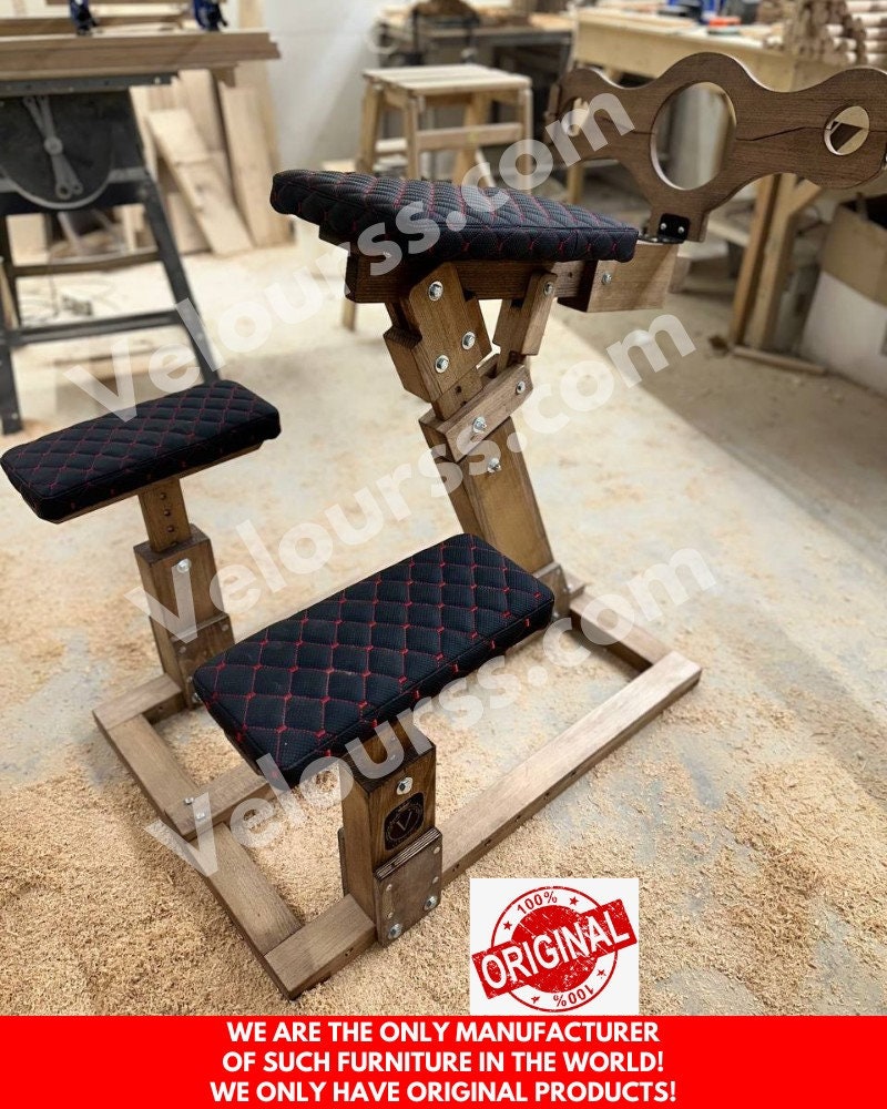 Unique BDSM Sex Furniture. Black Bench for Whipping and Pleasure