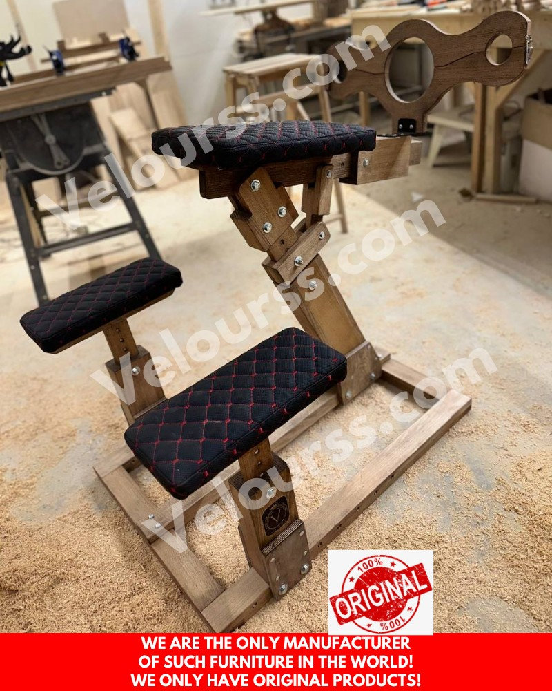 Unique BDSM Sex Furniture. Black Bench for Whipping and Pleasure